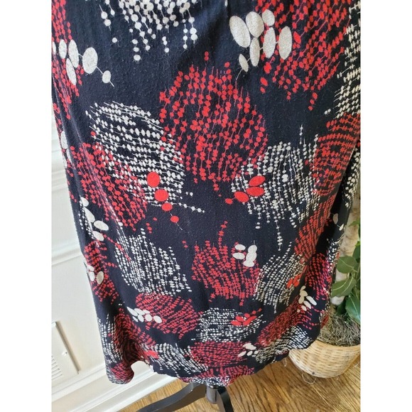 Lux Women's Multicolor Polyester V-Neck Short Sleeve Knee Length Wrap Dress L - Picture 4 of 12